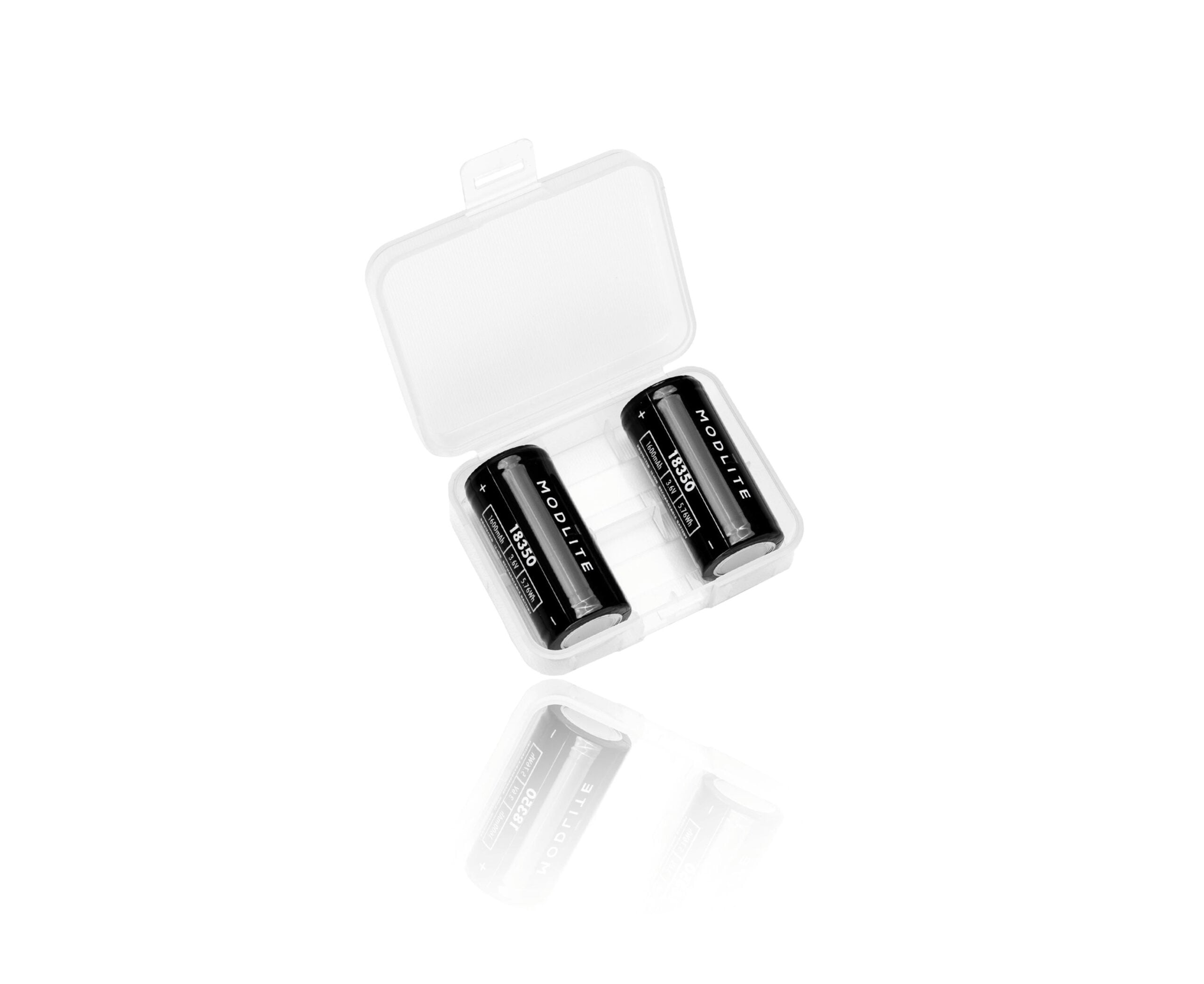 Modlite 18350 1600mAh Protected Button Top Batteries - 2 Pack