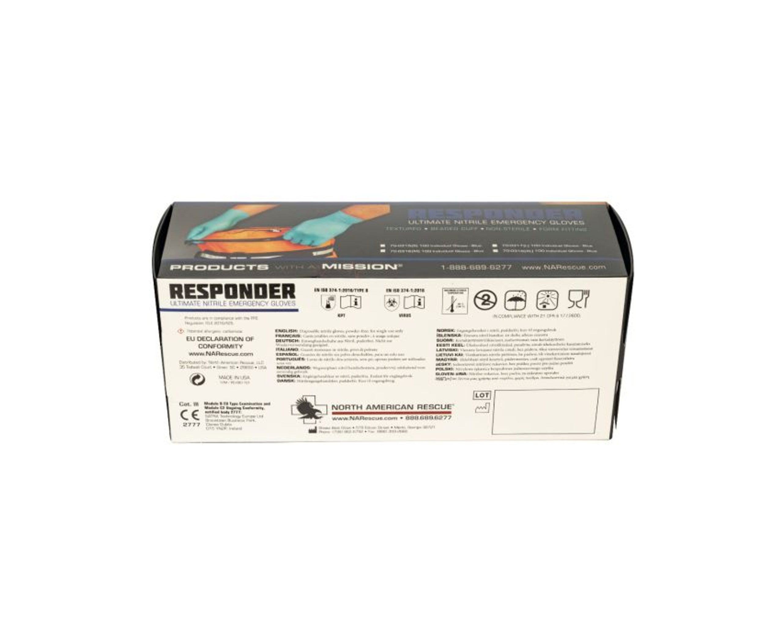 NAR Responder Nitrile Gloves - Blue - Image 2