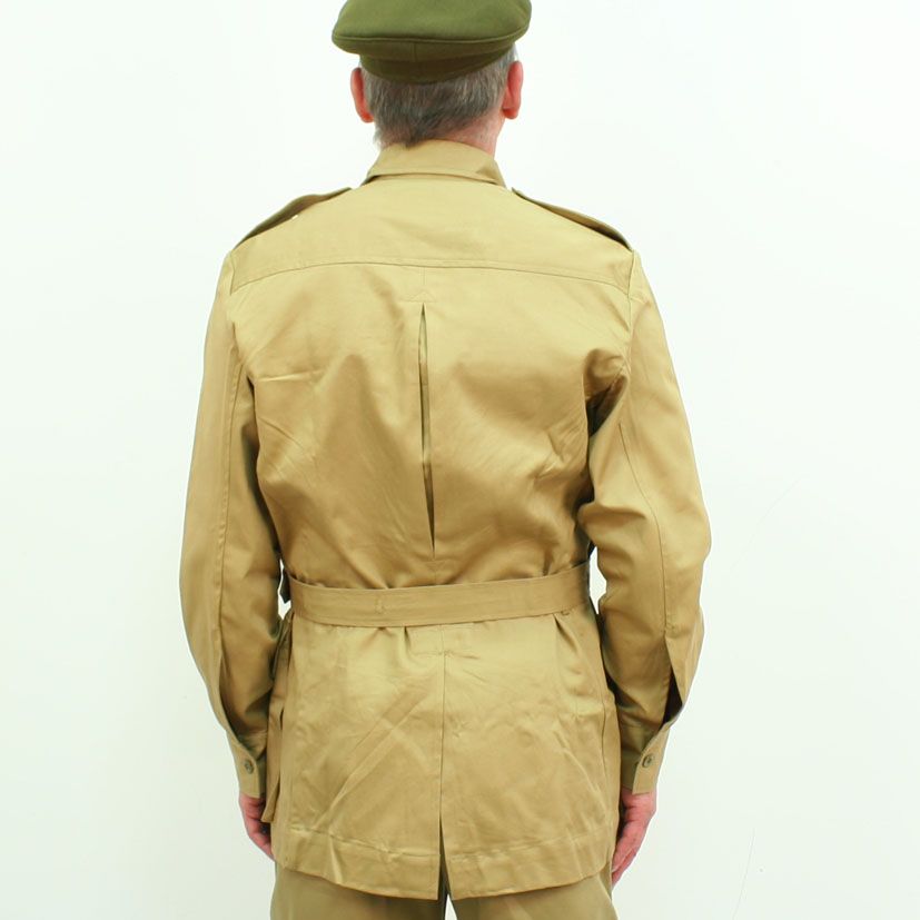Blowout WW2 British Army Khaki Drill KD 4 Pocket Desert Bush Jacket by Kay Canvas, SAS Wings, SGT Rank, Sz 44 - Image 3