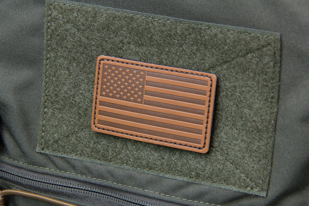 Clearance Mil-Spec Monkey US Flag Leather Morale Patch